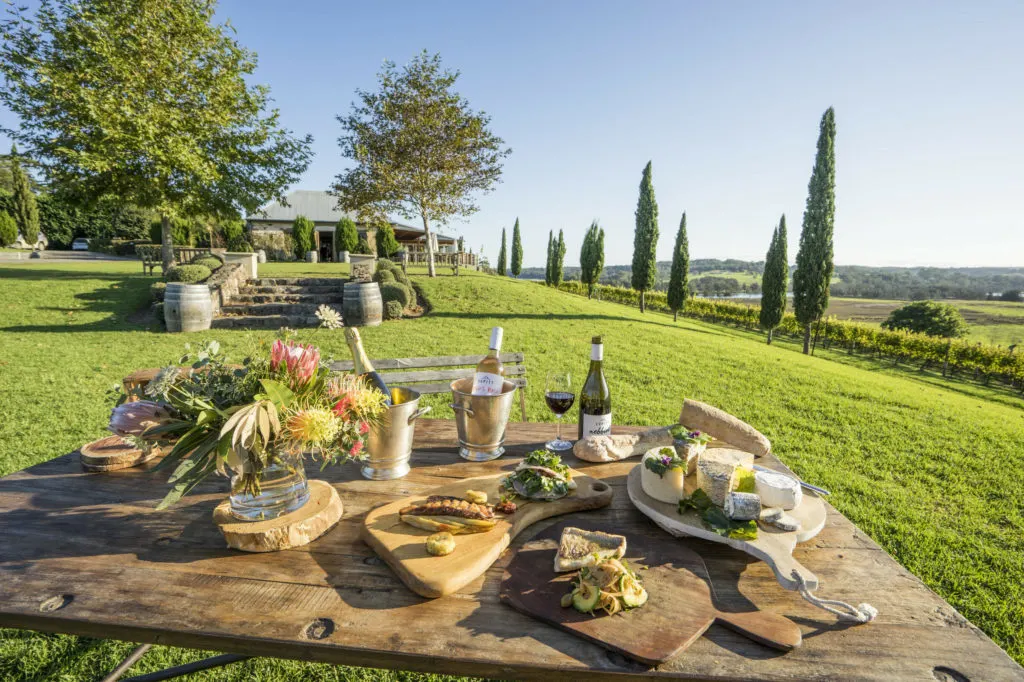 Food and wine available to enjoy on the scenic grounds of Cupitt's Winery, Ulladulla.