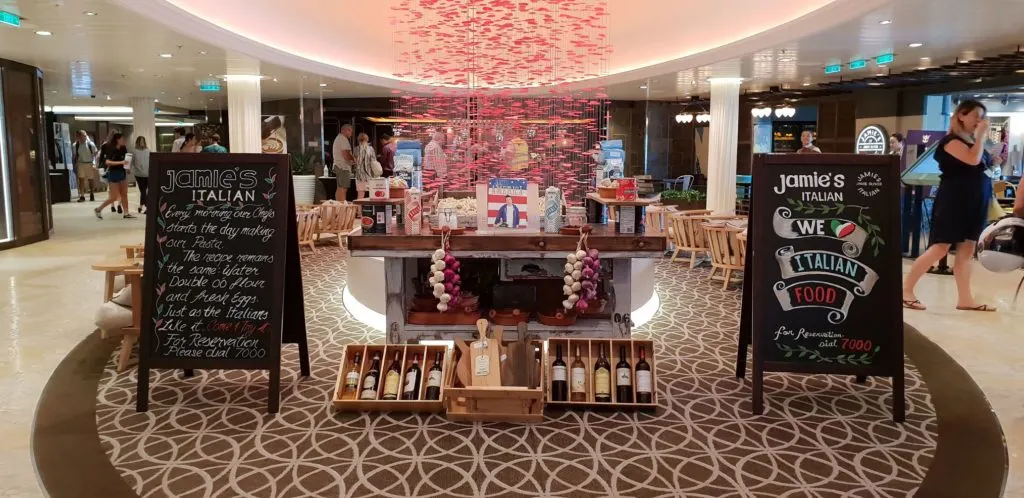 Jamie's Italian on board Ovation of the Seas.