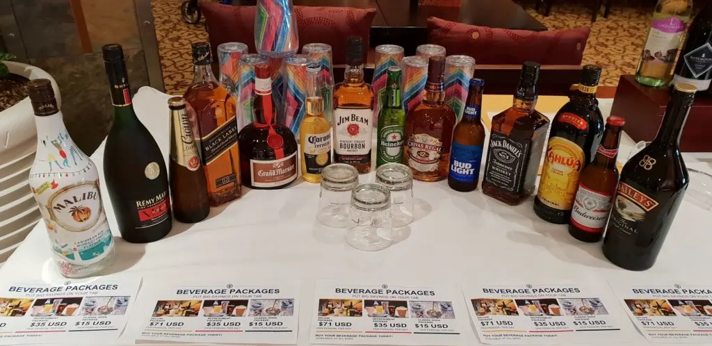 Drinks packages Ovation of the Seas