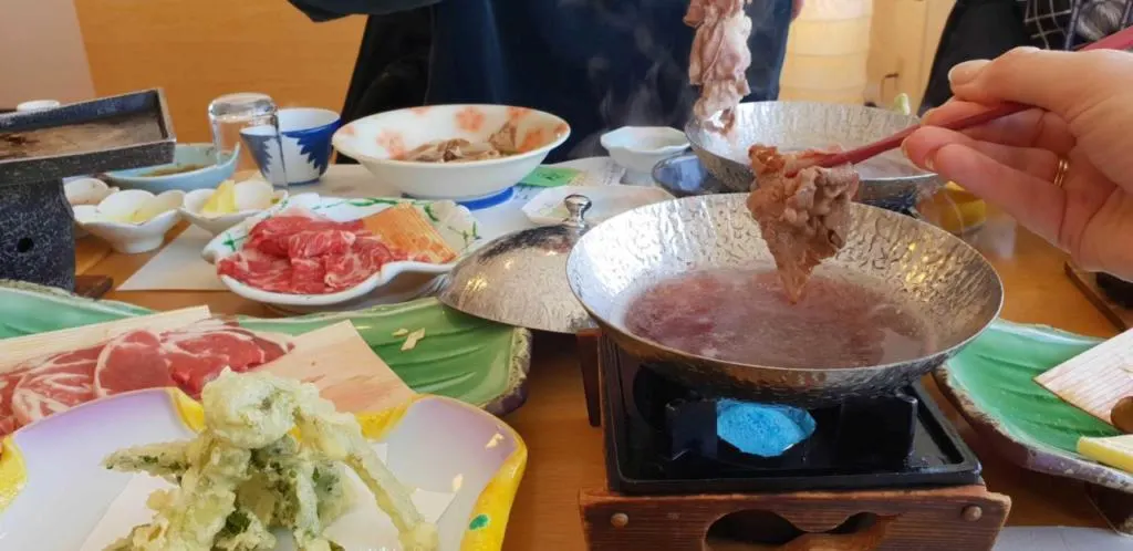 Shabu Shabu in Hiruzen Plateu Okayama Japan
