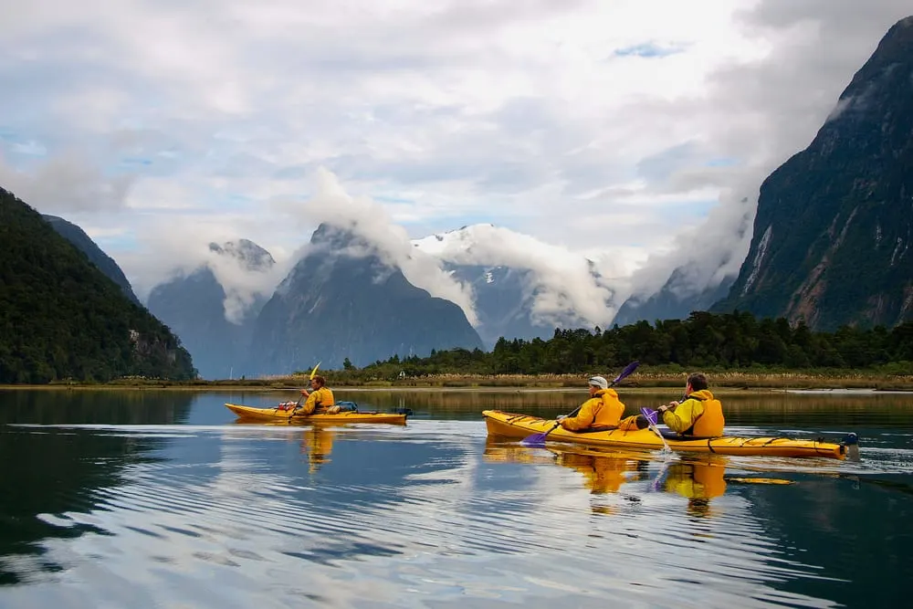 sea kayak in Milford Sound, New Zealand